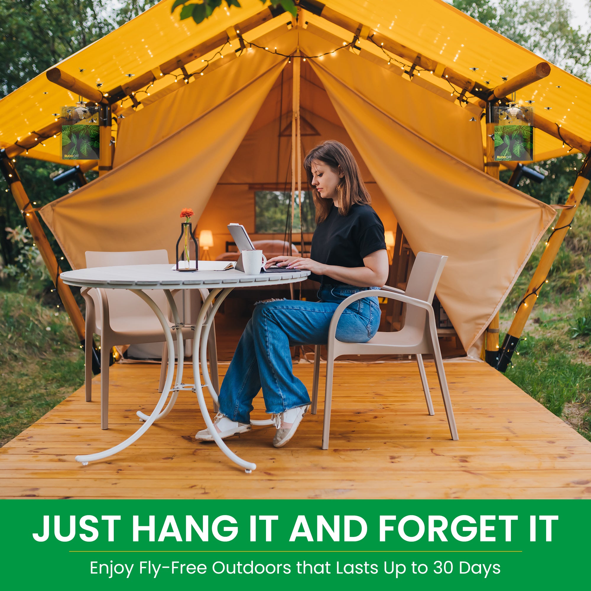 Outdoor Disposable Hanging Fly Traps with Natural Pre-Bait, 10,000 FLIES!