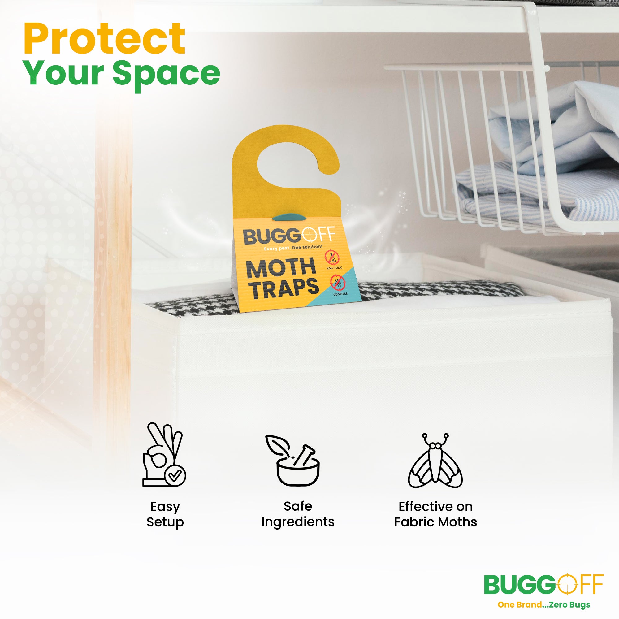 Trampa para polillas, trampas para polillas para armarios y lavandería, sin químicos 