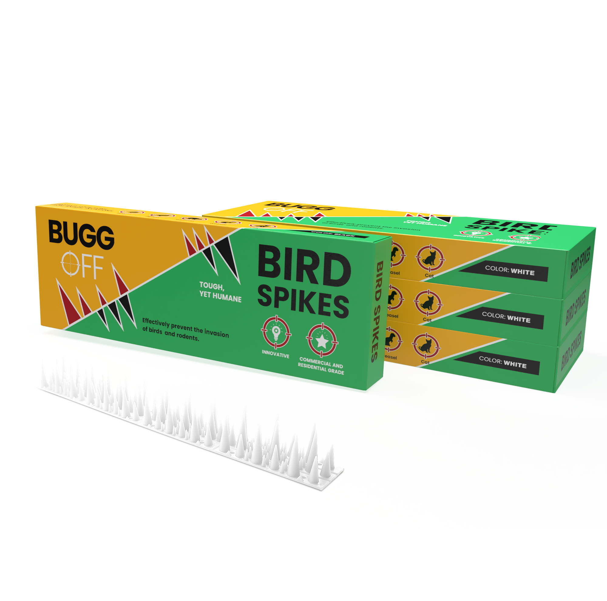 Pinchos disuasorios de pájaros y roedores de plástico con diseño único, ¡humanos y efectivos!