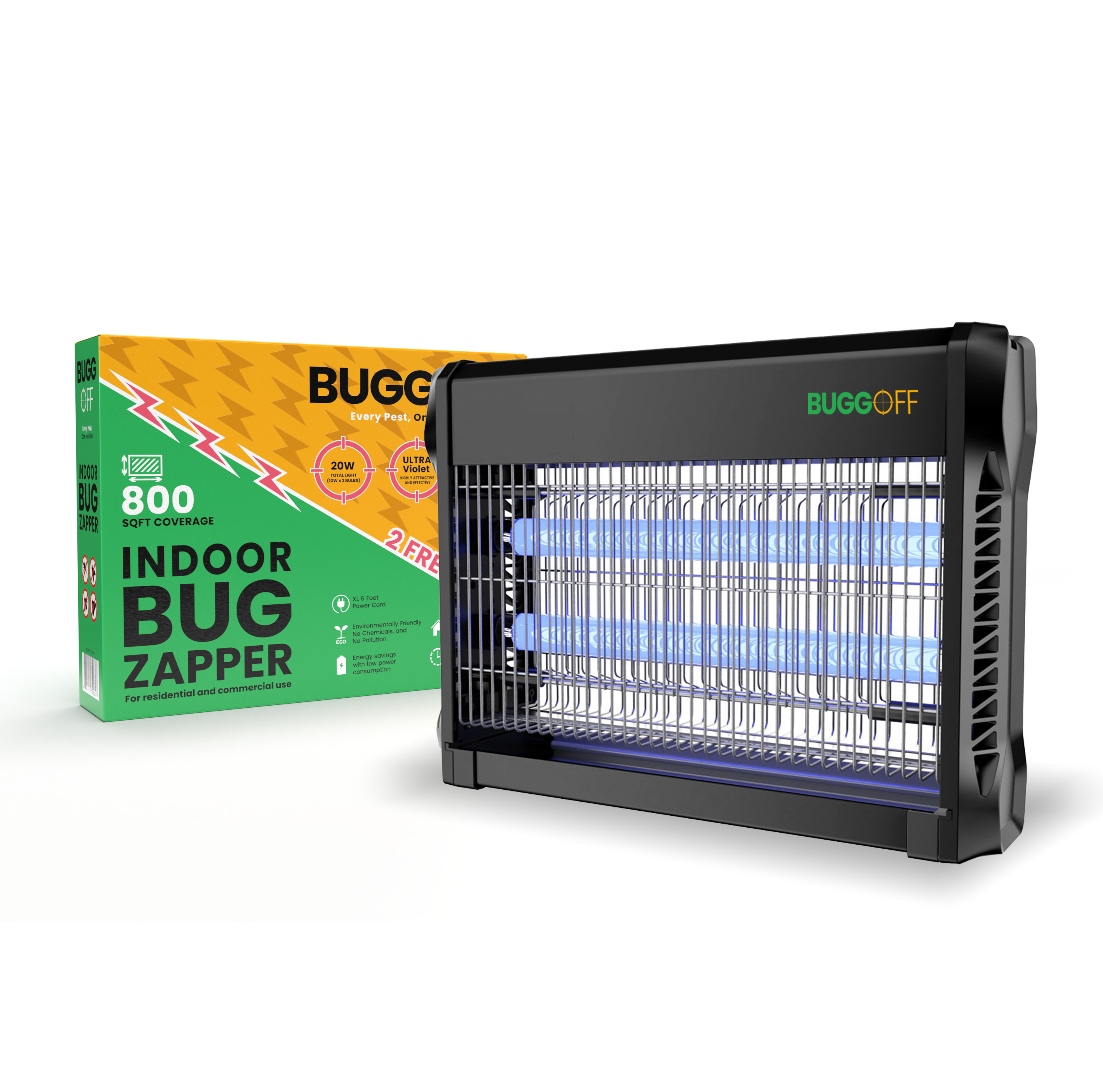 Black Indoor 3500v Electric Mosquito, and Home/Commercial Bug Zapper