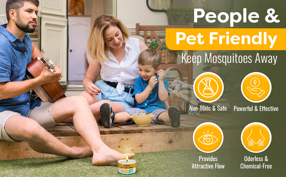 Vela y lata repelente de mosquitos natural y eficaz con citronela (8 oz) 