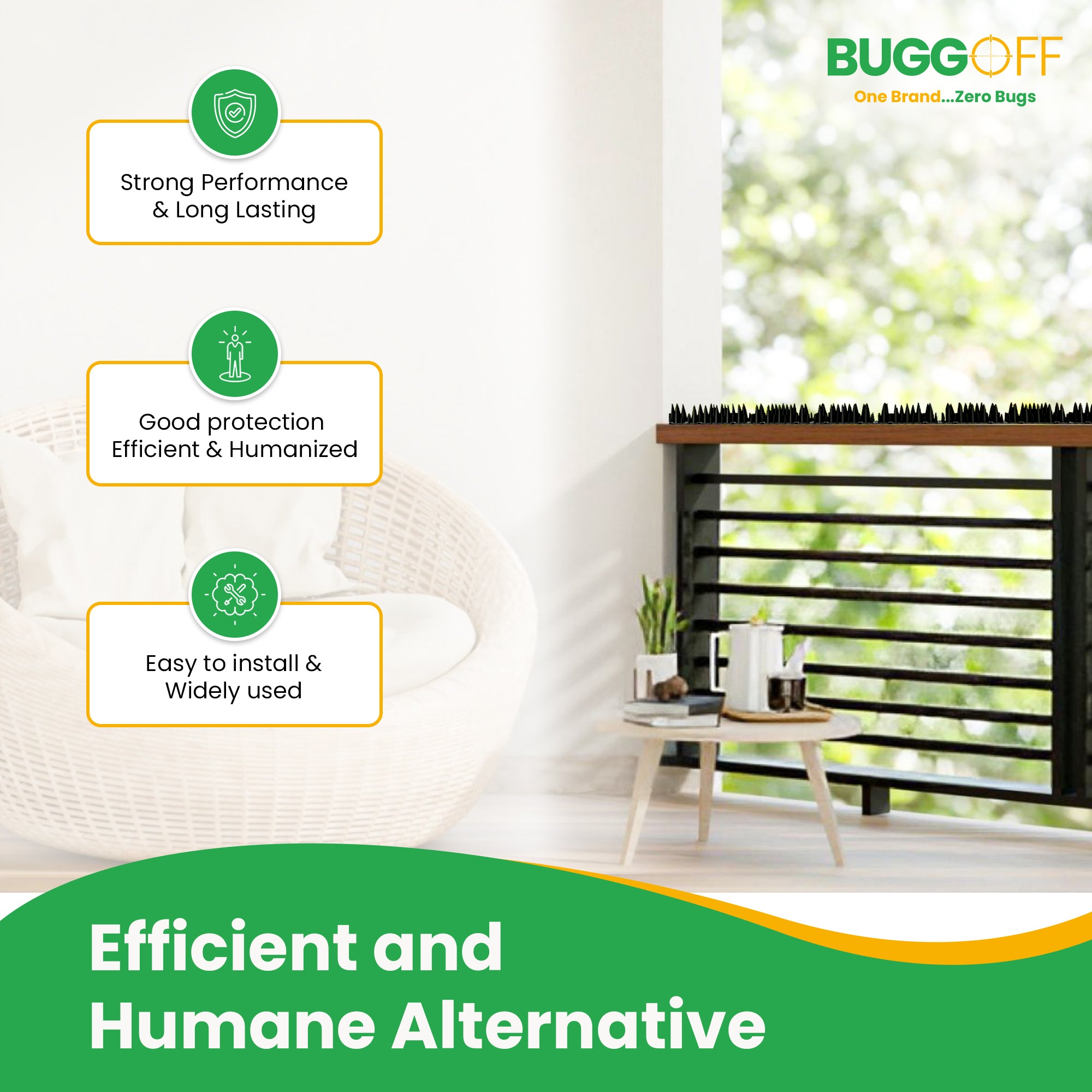 Pinchos disuasorios de pájaros y roedores de plástico con diseño único, ¡humanos y efectivos!